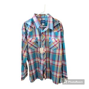 Vintage Men's Wrangler Plaid Shirt - Big Man 3X